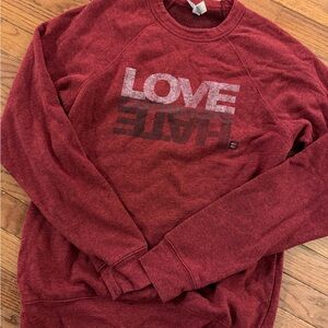 Love Conquers Hate Red Crewneck Sweater